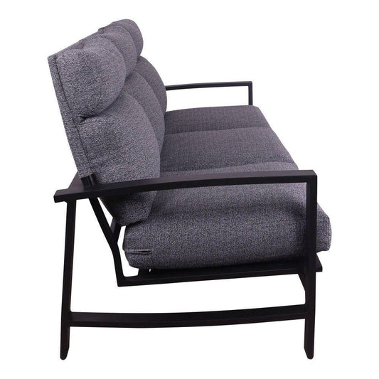 Courtyard Casual Courtyard Casual - Santorini Black Aluminum 4 Piece Sofa Seating Group with 1 Sofa, 2 Club Chairs and 1 48" Coffee Table | 5796