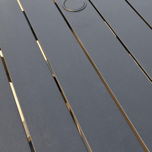 Courtyard Casual Courtyard Casual - Santorini Black Aluminum 54" Round Dining Table with Umbrella Hole | 5944