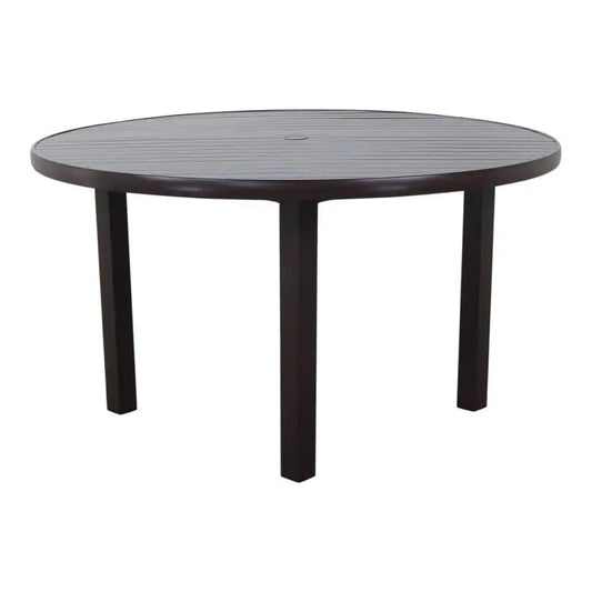 Courtyard Casual Courtyard Casual - Santorini Black Aluminum 54" Round Dining Table with Umbrella Hole | 5944