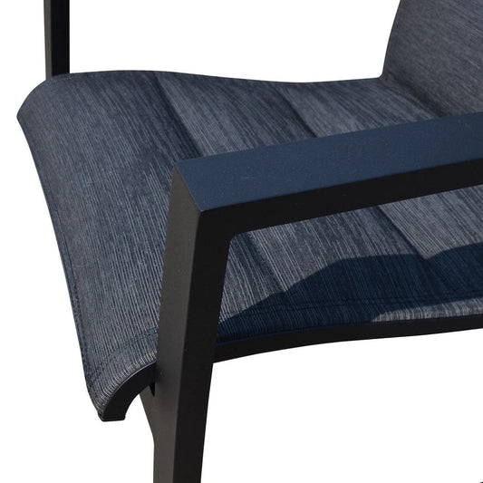 Courtyard Casual Courtyard Casual - Santorini Black Aluminum 7 Piece Balcony Height 64" Rectangle Dining Set with 1 Table and 6 Swivel Balcony Bar Stools | 5859