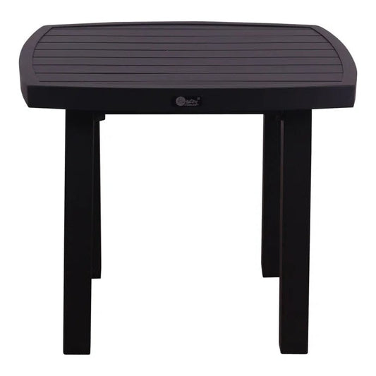 Courtyard Casual Courtyard Casual - Santorini Black Aluminum Boat Shape 24" Square End Table | 5788