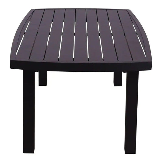 Courtyard Casual Courtyard Casual - Santorini Black Aluminum Boat Shaped 48" Rectangle Coffee Table | 5787