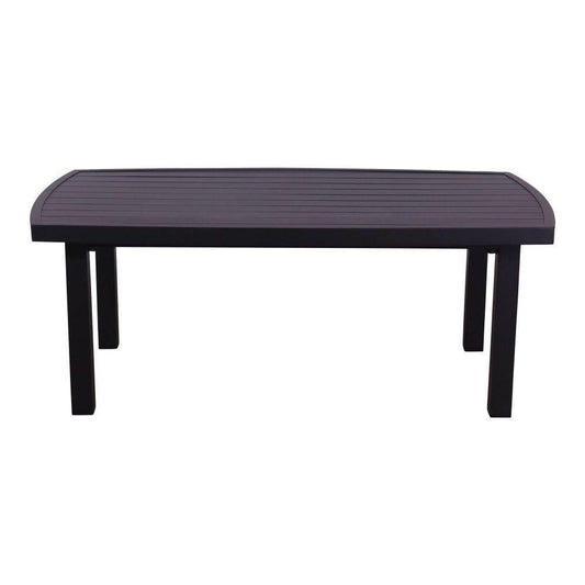 Courtyard Casual Courtyard Casual - Santorini Black Aluminum Boat Shaped 48" Rectangle Coffee Table | 5787