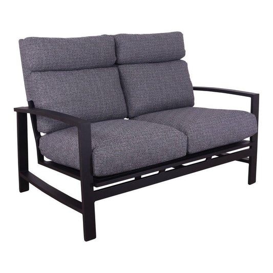 Courtyard Casual Courtyard Casual - Santorini Black Aluminum Loveseat with Envelop Back Cushion | 5784