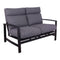 Courtyard Casual Courtyard Casual - Santorini Black Aluminum Loveseat with Envelop Back Cushion | 5784