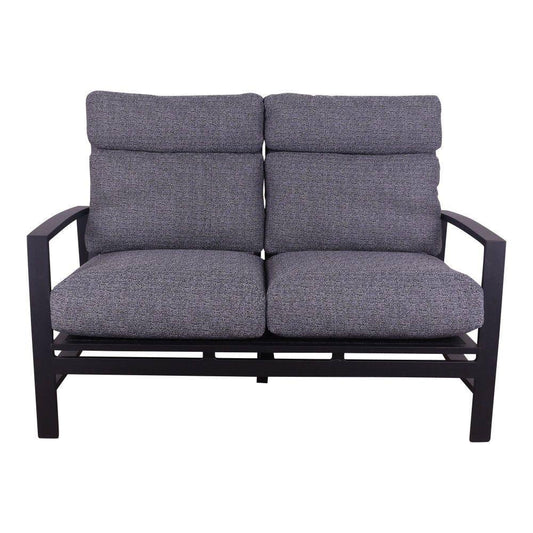 Courtyard Casual Courtyard Casual - Santorini Black Aluminum Loveseat with Envelop Back Cushion | 5784
