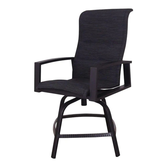 Courtyard Casual Courtyard Casual - Santorini Black Aluminum Padded Sling Swivel Balcony Stool | 5856