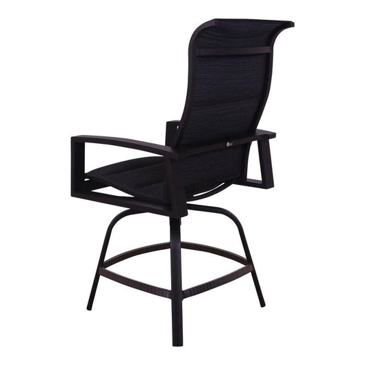 Courtyard Casual Courtyard Casual - Santorini Black Aluminum Padded Sling Swivel Balcony Stool | 5856