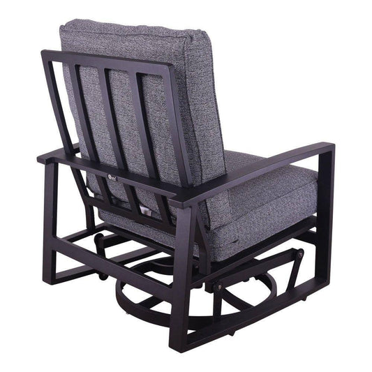 Courtyard Casual Courtyard Casual - Santorini Black Aluminum Swivel Glider Chair with Envelop Back Cushion | 5783