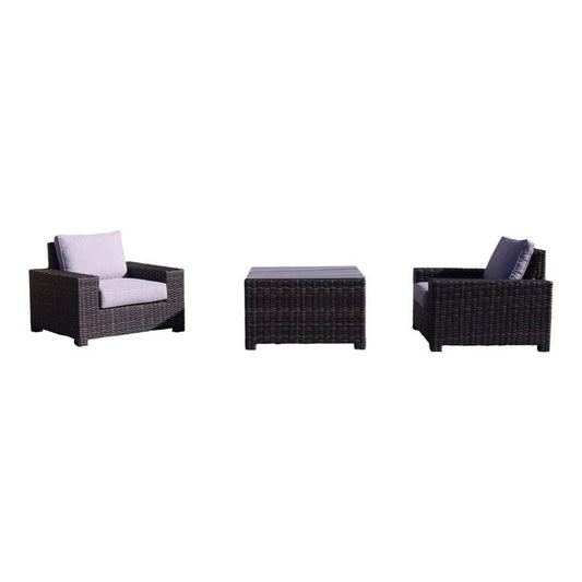 Courtyard Casual Courtyard Casual - St Lucia 3 pc Chat Set with 2 Club Chairs and 1 Corner End Table | 5894