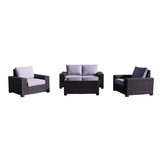 Courtyard Casual Courtyard Casual - St Lucia 4 pc Loveseat Set with 1 Loveseat, 1 Coffee Table and 2 Club Chairs | 5895