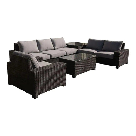 Courtyard Casual Courtyard Casual - St Lucia Silver Oak 2 Piece Sectional Set with 1 Left Loveseat and 1 Right Loveseat with Cushions | 5891
