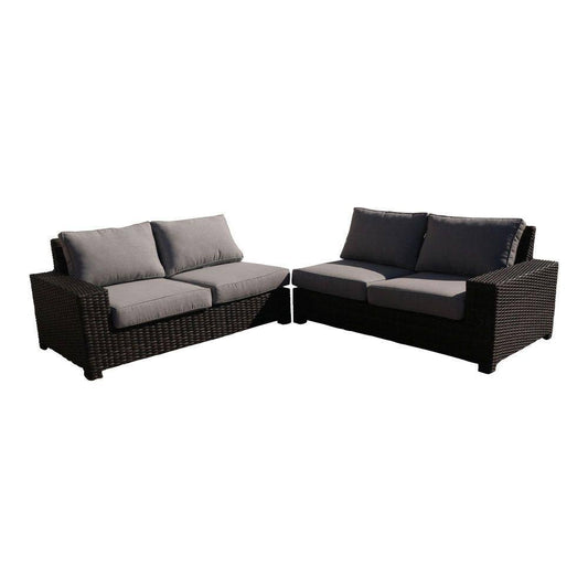 Courtyard Casual Courtyard Casual - St Lucia Silver Oak 3 Piece Sectional Set with 1 Left and 1 Right Sectional Loveseats and 1 Corner End Table | 5897
