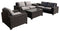 Courtyard Casual Courtyard Casual - St Lucia Silver Oak 5 Piece Sectional Set with 1 Left and 1 Right Sectional Loveseats, 1 Corner End Table, 1 Coffee Table and 1 Club Chair | 5899
