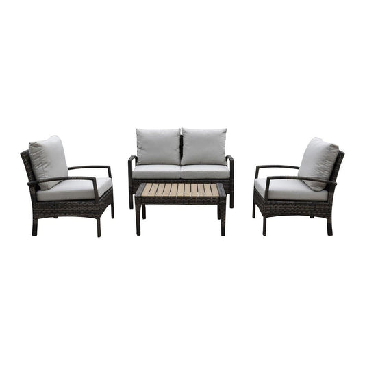 Courtyard Casual Courtyard Casual - Taupe Chat 4 Piece Seating Group with Cushions | 5002