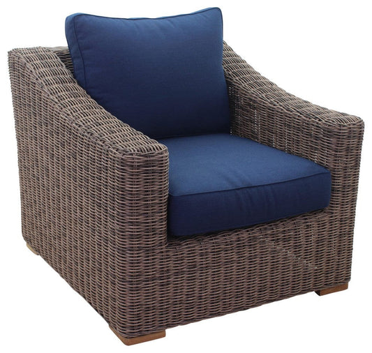 Courtyard Casual Courtyard Casual - Tivoli Club Chair in Teak
Full round wicker Alum Frame
Polyester 450 gram | 5215