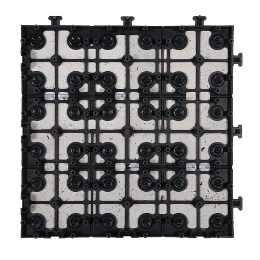 Courtyard Casual Courtyard Casual - Travertine 12" x 12" Deck Tile Pack of 6 in White with Tile Shape Pattern | 5923