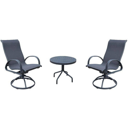 Courtyard Casual Gas Fire Pit Courtyard Casual - Santa Fe 1 Table and 2 Swivel Rockers 3 Piece Balcony Set | 5176