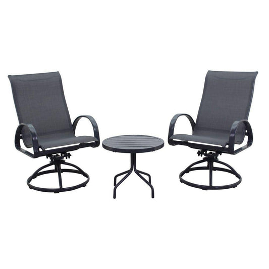 Courtyard Casual Gas Fire Pit Courtyard Casual - Santa Fe 1 Table and 2 Swivel Rockers 3 Piece Balcony Set | 5176