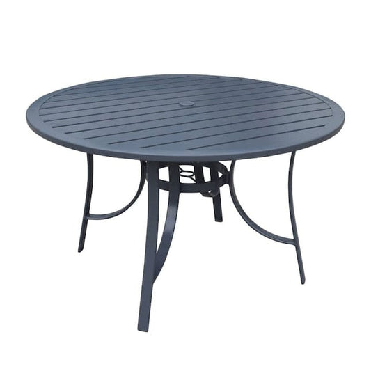 Courtyard Casual Gas Fire Pit Courtyard Casual - Santa Fe 48" Round Aluminum Dining Table with Slat Top | 5171