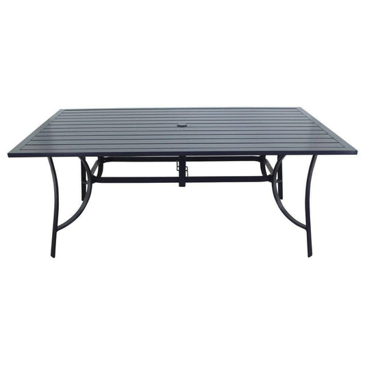 Courtyard Casual Gas Fire Pit Courtyard Casual - Santa Fe 72 X 42 Rectangle Aluminum Dining Table with Slat Top | 5173