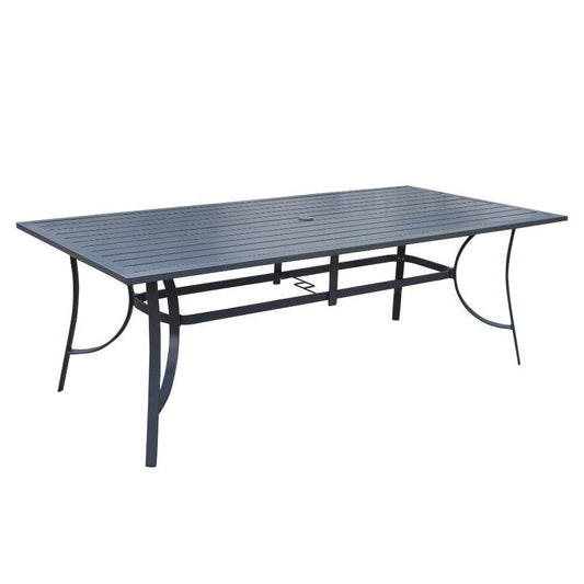 Courtyard Casual Gas Fire Pit Courtyard Casual - Santa Fe 72 X 42 Rectangle Aluminum Dining Table with Slat Top | 5173