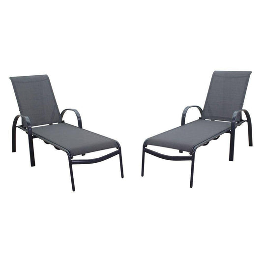Courtyard Casual Gas Fire Pit Courtyard Casual - Santa Fe Aluminum 2 Chaise Lounge Chairs | 5165