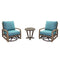 Courtyard Casual Outdoor Bistro Set Courtyard Casual - Avalon FSC Teak 3 Piece Motion Balcony Set with 2 Swivel Gliders and 1 Round End Table | 5374