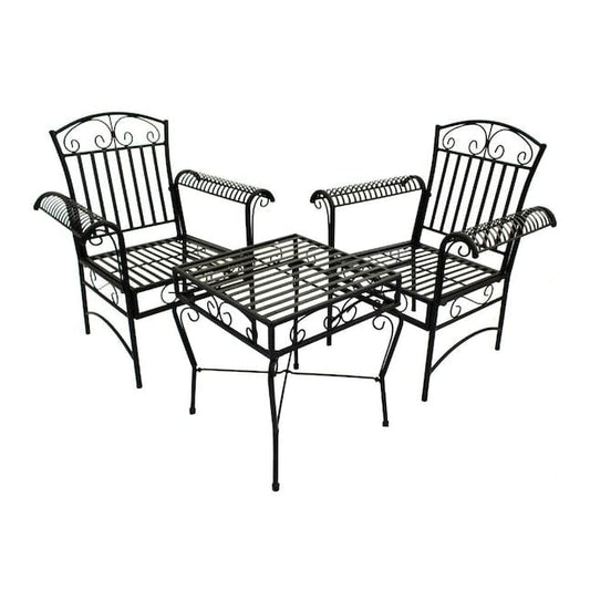 Courtyard Casual Outdoor Bistro Set Courtyard Casual - Black Steel French Quarter Outdoor 3pc Bistro Set | 5156