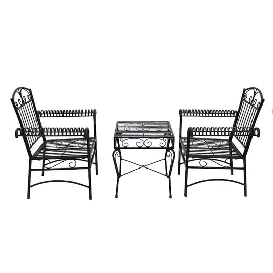 Courtyard Casual Outdoor Bistro Set Courtyard Casual - Black Steel French Quarter Outdoor 3pc Bistro Set | 5156