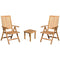 Courtyard Casual Outdoor Bistro Set Courtyard Casual - Heritage Teak 3 Piece Bistro Set with Side Table and 2 Five Position Arm Chairs | 5467