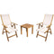 Courtyard Casual Outdoor Bistro Set Courtyard Casual - Heritage Teak 3 Piece Sling Recliner Bistro Set with Side Table and 2 Chairs | 5466