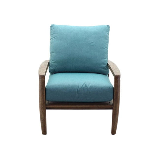 Courtyard Casual Outdoor Chair Courtyard Casual - Avalon FSC Teak 3 Piece Balcony Set with 2 Club Chairs and 1 Square End Table | 5371