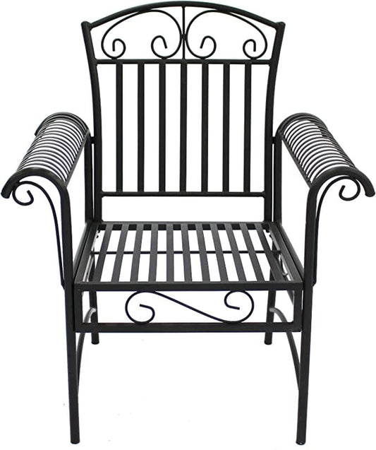 Courtyard Casual Outdoor Chair Courtyard Casual - Black Steel French Quarter Outdoor Chair Set of 2 | 5152