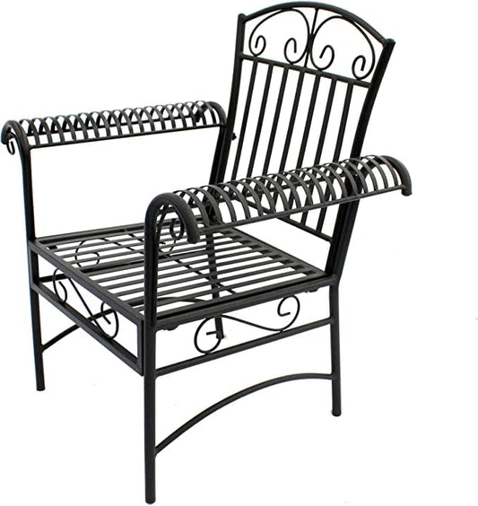 Courtyard Casual Outdoor Chair Courtyard Casual - Black Steel French Quarter Outdoor Chair Set of 2 | 5152