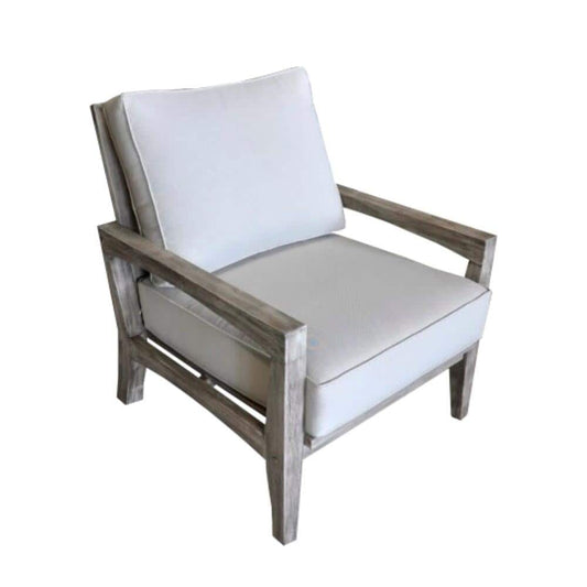 Courtyard Casual Outdoor Chair Courtyard Casual - Driftwood Gray Teak Surf Side Outdoor Club Chair with Cushions | 5014