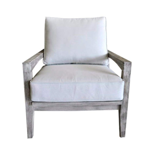 Courtyard Casual Outdoor Chair Courtyard Casual - Driftwood Gray Teak Surf Side Outdoor Club Chair with Cushions | 5014