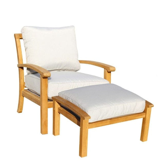 Courtyard Casual Outdoor Chair Courtyard Casual - Heritage Teak 2 Piece Club Chair And Ottoman Set | 5464