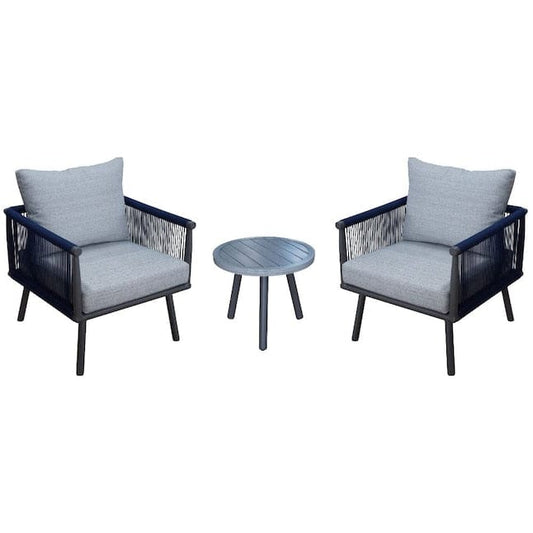 Courtyard Casual Outdoor Chair Courtyard Casual - Spring Valley 3 Piece Set of 2 Club Chairs and 1 End Table | 5242