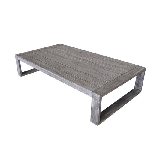Courtyard Casual Outdoor Coffee Table Courtyard Casual - Driftwood Gray Teak Modern North Shore Outdoor Coffee Table | 5021