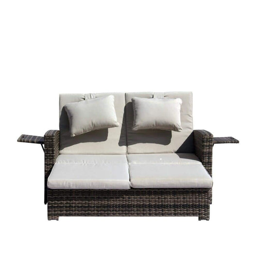 Courtyard Casual Outdoor Daybed Courtyard Casual - Miranda Outdoor Loveseat to Daybed Combo with Cushions | 5108