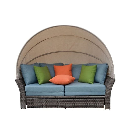 Courtyard Casual Outdoor Daybed Courtyard Casual - Taupe Eclipse Outdoor Expandable Oval Daybed with Canopy | 5005