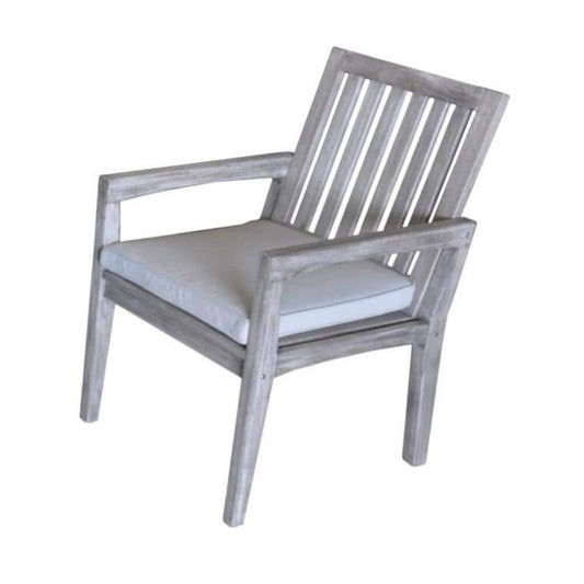 Courtyard Casual Outdoor Dining Chair Courtyard Casual - Driftwood Gray Teak Surf Side Outdoor Dining Chair with Cushion | 5012