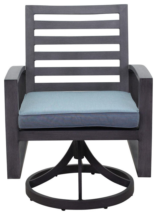 Courtyard Casual Outdoor Dining Set Courtyard Casual - Cabo 5 Piece Motion Dining Set with 54" Round Table and 4 Swivel Rocker Dining Chairs | 5290