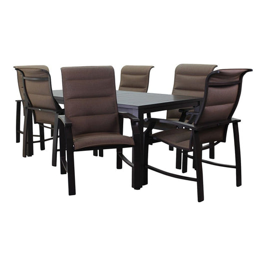 Courtyard Casual Outdoor Dining Set Courtyard Casual - Madison 7 pc Rectangle Dining set
Includes: One 70" Rectangle Table and Six Padded Sling Chairs
| 5336