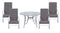 Courtyard Casual Outdoor Dining Set Courtyard Casual - Santa Fe 5 pc Dining Set in White with 48" Round Table and 4 Wicker Spring Chairs | 5643