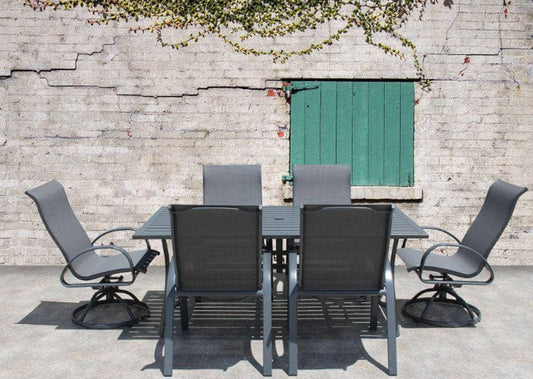 Courtyard Casual Outdoor Dining Set Courtyard Casual - Santa Fe 7 pc Mixed 72" Rectangle Dining Set | 5394
