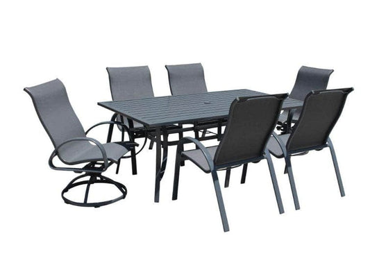Courtyard Casual Outdoor Dining Set Courtyard Casual - Santa Fe 7 pc Mixed 72" Rectangle Dining Set | 5394