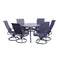 Courtyard Casual Outdoor Dining Set Courtyard Casual - Santa Fe 7 Piece 60" Hexagon Dining Table with 6 Swivel Rocker Chairs | 5180