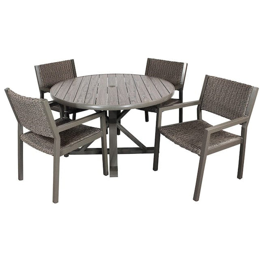 Courtyard Casual Outdoor Dining Set Courtyard Casual - Venice 5 Piece Round Dining Set 48" Round Dining Table and 4 Dining Chairs | 5340
